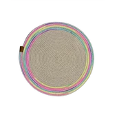 DecoHandy 39cm Neon Renkli Şeritli Jüt Örme Supla Amerikan Servis - 2