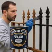 Hammerite Astarsız Boyasız Paslı Yüzey Metal Boyası Pürüzsüz Siyah 0,75 L thumbnail 2