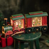 Yılbaşı Trenli Işıklı Müzikli Kar Küresi - 1
