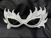 Taşlı Beyaz Alev Parti Gözlüğü - 1