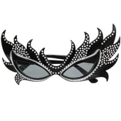 Taşlı Siyah Alev Parti Gözlüğü - 1