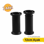 Ayarlanabilir 1 Adet 12 Cm Siyah Plastik Ayak Dolap Mobilya Tezgah Yükseltici Yükseltme Ayağ thumbnail 2