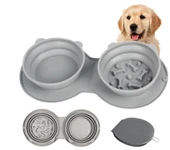 Mikopet Katlanabilir İkili Mama ve Su Kabı - 1