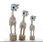 Ahşap 3'lü Emu Kuşu Seti - 1