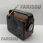 RT-734 Gerçek Eskitme Görünümlü Şömine Efektli Nostaljik Radyo | Güneş Enerjili, Bluetooth'lu, Fenerli - 7