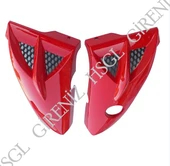 HSGL Motosiklet Depo Yan Pandizot (Bıyık) Kırmızı  YBR – CG Uyumlu Sportif ve Dayanıklı Yan Kaplama Seti - 4