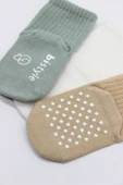 Bistyle Basic Kaymaz Penye Soket Çorap 3'Lü BS10106 Nil Ekru Bej thumbnail 4