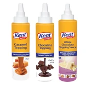 Kent Boringer Topping Sos 300 gr 3 lü Karma Paket (Karamel-Çikolata-Bey.Çikolata) - 1