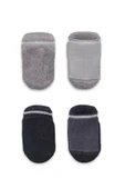 Bistyle 2'Li Altı Havlu Sneakers Kaymaz Çorap 20501 Gri-Antrasit - 3