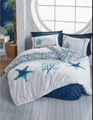 Cotton Box Maritime Ranforce Nevresim Takımı Tek Kişilik Star Lacivert - 1