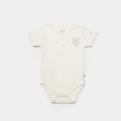 Bibaby Biorganic Koala Jungle Kısa Kol Bebek Body 56972 Gri - 1