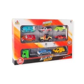 10 Parça Araç Taşıyan Tır Seti - Die Cast - DS047 - City - 2