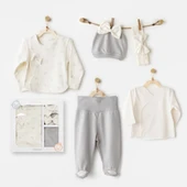 Andywawa AC26250 Baby Bow Bliss 5'li Hastane Çıkışı Ekru - 1