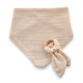 BabyJem Ahşap Diş Kaşıyıcılı Bürümcük Müslin Önlük 736 Somon - 1
