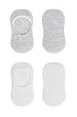 Bistyle 2'Li Penye Babet Silikonlu Basic Çorap 30104 Gri Beyaz - 4