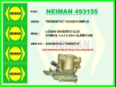 TERMOSTAT YUVASI KOMPLE LOGAN SANDERO CLIO SYMBOL 1.4-1.6 2004 ALİMİNYUM 8200493155 7700869797 - 1