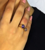 Ametist Pembe Kuvars Doğal Taş Ayarlanabilir Kadın Yüzük Aşk Ve Enerji Taşı euy15pa thumbnail 1