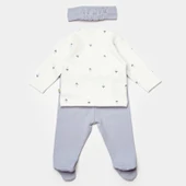 Bibaby Biorganic Love Floral 3 Parça Zıbın Seti 73346 Ekru Lila - 2