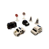 İş Makinaları 8 Parça Araç Seti - Polis Seti - 1