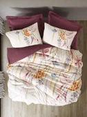 Cotton Box Complete Set Tek Kişilik Flos Bordo - 1