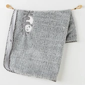 Andywawa AC26033 Keep Smiling Welsoft Battaniye 90x85 Grey - 1