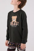 Arnetta Erkek Çocuk Aile Bear My Little Friend %100 Pamuklu 4 Mevsim Uzun Kollu Pijama Takım - 13