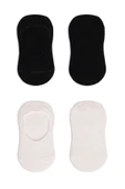 Bistyle 2'Li Penye Babet Silikonlu Basic Çorap 30104 Siyah Ekru thumbnail 4