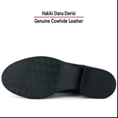 Erkan Saçmacı Siyah Rugan Hakiki Dana Derisi Taşlı Bağcıklı Fermuarlı Yuvarlak Burun Kalın Topuklu Günlük Bot - 6