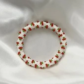 Pofuduk Kiraz El İşçiliği Kadın Bileklik BLKS1 Beyaz Renk 19cm Takı thumbnail 4