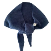 Pofuduk Sophie Örgü Eşarp Fular Şal PFDKF1 Lacivert thumbnail 3