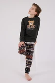 Arnetta Erkek Çocuk Aile Bear My Little Friend %100 Pamuklu 4 Mevsim Uzun Kollu Pijama Takım - 12