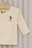 U.S.Polo Kız Bebek 5'Li Zıbın Seti USB2107 Krem - 1