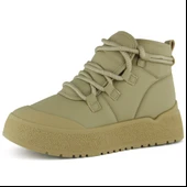 Erkan Saçmacı Vizon Vegan Kürk Astarlı Bağcıklı Yuvarlak Burun Flatform Taban Günlük Bot - 1