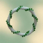 Pofuduk El İşçiliği Kristal  Kadın Bileklik Sarmal KBLK23 Yeşil Renk 19cm Takı thumbnail 2