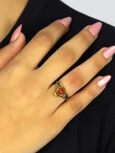 Doğal Taş Akik Yuvarlak Doğal Taşlı Antik Model Kadın Ayarlanabillir Yüzük euy72a thumbnail 2