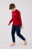 U.S. Polo Assn. Garson Erkek Çocuk %100 Pamuklu 4 Mevsim Kumaş Uzun Kollu Pijama Takım - 3