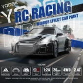 Nissan Siyah GTR 1:24 Drift 4X4 Şarjlı RC Uzaktan Kumandalı 20 Km/s Hızında Hediyelik Oyuncak - 4