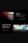 Rampage Nimbus Beyaz USB Rainbow Türkçe Red Switch 26 Tuş Anti-Ghosting Mekanik Klavye Oyuncu Klavyesi thumbnail 5