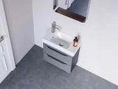 Turkuaz Sharp Etajer Uyumlu Lavabo 60*30 cm (Soldan Batarya Delikli) thumbnail 2