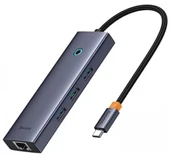 Baseus Hub 6w1 UltraJoy 6 Port USB-C 1 x HDMI4K 30 Hz + 3 x USB 3.0 + 1 x PD + RJ45 - 1