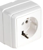 Mutlusan Bron Sıva Üstü Kapaklı Topraklı Priz Beyaz ( 2160 110 0201) - 1