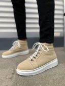 JET-206 Ottawa Bağcıklı Ortopedik Taban Süet Erkek Spor Bot SBT - Krem thumbnail 2