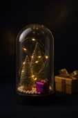 Yeni Yıl Ruhunu Yansıtan Led Işıklı 2 Li Yılbaşı Kar Efektli Çam Ağacı Hediye Paketi Temalı Fanus thumbnail 3