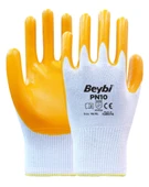 Beybi Nitril PMK PN10 10 Beden 12li Paket Polyester Örme Nitril Eldiven (4141A) Nitril 1-2 Kaplama - 1
