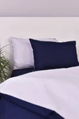 Çift Taraflı Çift Kişilik Nevresim Takımı Lacivert Gri %100 Pamuk thumbnail 4