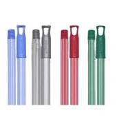 Kaplamalı Alüminyum Metal Vidalı Çizgili Renkli Fırça Faraş Süpürge Çeksil Sap Sapı - 120 Cm. - 10 Adet thumbnail 3