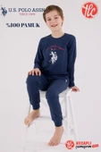 U.S. Polo Assn. Garson Erkek Çocuk %100 Pamuklu 4 Mevsim Kumaş Uzun Kollu Pijama Takım - 6