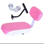 Bisiklet Arka Çocuk Koltuğu Sırt Dayamalı (Basamaklı - Gidonlu) Bagaj Koltuğu PEMBE thumbnail 1