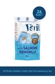 Petipure Somonlu Yaş Kedi Maması 85 gr x 24 Adet – Jöle İçinde Parça Etli - Yetişkin Kedi - 1