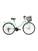 Bisan Lotus 24 V Fren 21 Vites 24 Jant Kadın Şehir Bisikleti Mint Yeşili Beyaz 34 Kadro thumbnail 1